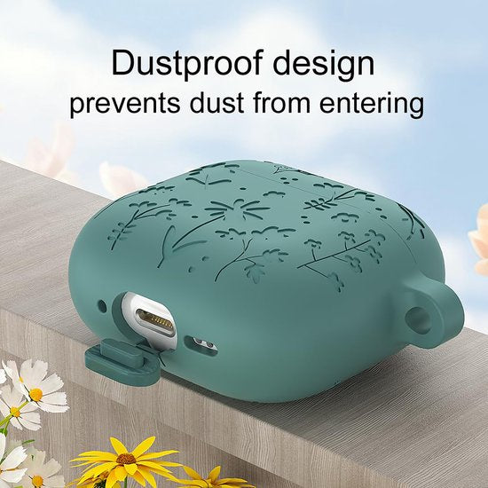 YONO Hoesje geschikt voor Airpods 4 - Case - Special Siliconen - Donkergroen