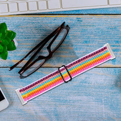 YONO Nylon Stretch Bandje geschikt voor Fitbit Versa 4 / Sense 2 - Vervangende Stoffen Armband - Regenboog