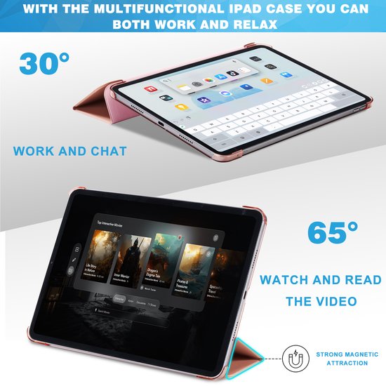 YONO Hoes geschikt voor iPad Air 2024 - 11 Inch - iPad Pro 2022 - 2021 - Case Cover - Tablet Hoesje - Roze