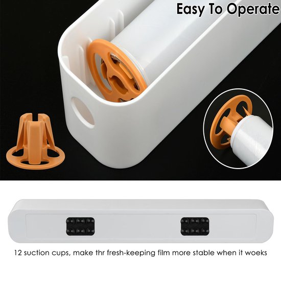 YONO Universele Foliehouder - Foliesnijder Dispenser geschikt voor Aluminium / Huishoud Folie - Rollenhouder Keuken - Geel