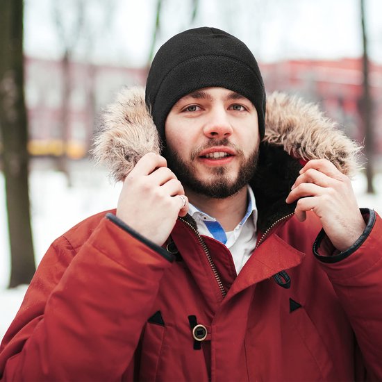 YONO Thermo Muts - Helmmuts Fleece - Fiets Muts voor onder Helm - Heren en Dames - Winter - Zomer - Zwart