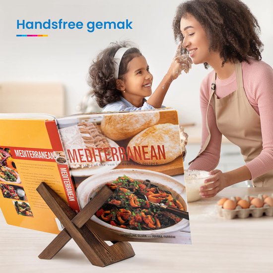 YONO Luxe Boekenstandaard Hout - Boeken Houder - Kookboek Standaard - Compact en Duurzaam