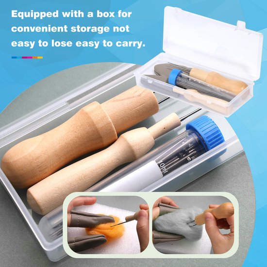 YONO Naaldvilten Pakket - Vilt Naalden - Needle Felting Starterset voor Viltwol - 24 Delig