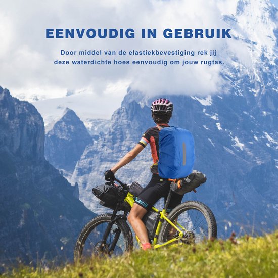 YONO Regenhoes Rugzak Waterdicht - Backpack Hoes - Reflecterend - 30 tot 40 Liter - Blauw - M