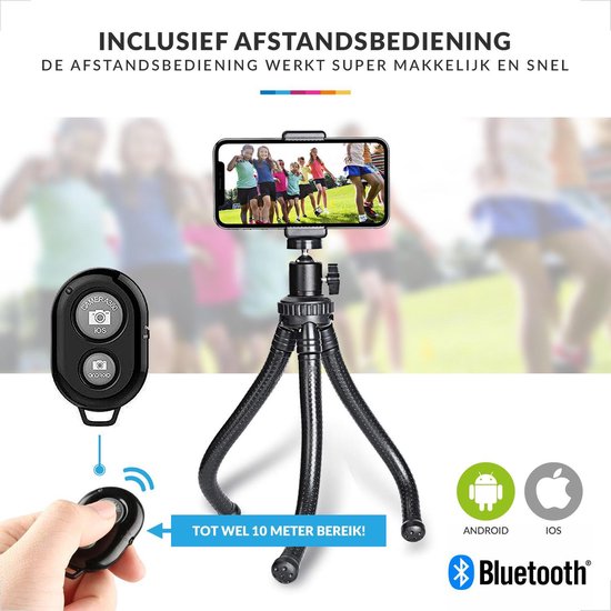 YONO Tripod Smartphone Statief met Afstandsbediening - Driepoot Standaard geschikt voor GoPro en Camera - Universeel - Flexibel