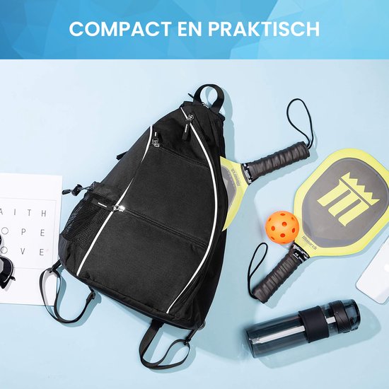 YONO Unisex Padeltas - Padel Rugzak voor Racket en Ballen - Tas Hoes - Heren en Dames - Zwart