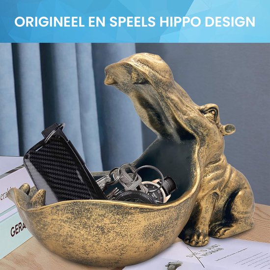 YONO Sleutelbakje - Sieraden Bakje - Sleutelschaal - Beeldjes Decoratie - Hippo XL