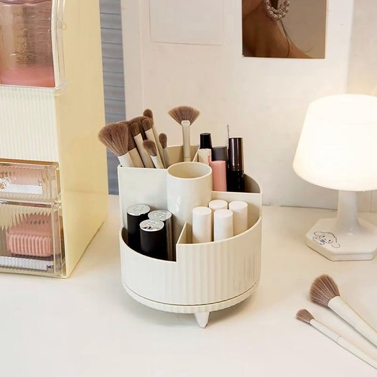YONO Make Up Organizer - Organizer Skincare - Parfum - Houder - Draaibaar - Staand - Ivory