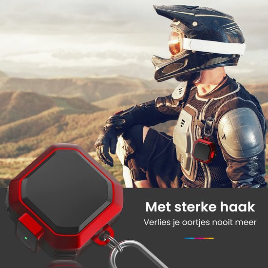 YONO Armor Hard Case geschikt voor Samsung Galaxy Buds 2 Pro (2022) - Galaxy Buds Pro (2021) - Galaxy Buds 2 (2021) - Galaxy Buds Live (2020) - Hoesje met Lock en Clip - Rood