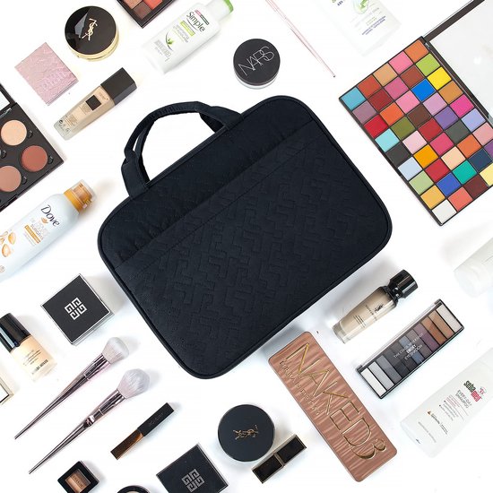 YONO Toilettas Dames XL - Travel Organizer met Haak - Make Up / Cosmetica / Beauty Tas - Zwart