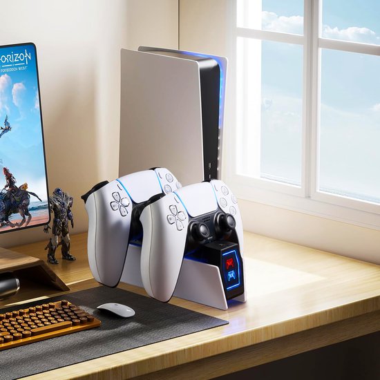 YONO Oplaadstation geschikt voor Playstation PS5 DualSense Controller - Dual Oplader - Charging Dock - Accessoires - Wit