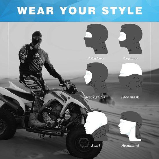 YONO Bivakmuts - Helmmuts - Balaclava voor Winter - Motor - Scooter - Fiets - Ski - Face Mask - Zwart