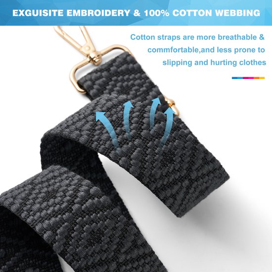 Bandoulière pour sac YONO - Bandoulière réglable - Zwart