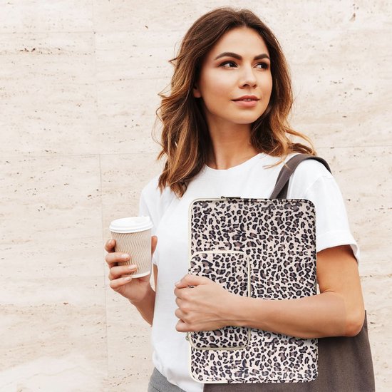 YONO Laptophoes 15 Inch – 14 Inch - Laptop Sleeve inclusief Etui Hoesje – Waterafstotende Laptoptas - Luipaard