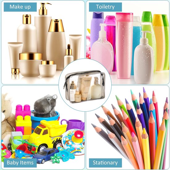 YONO Doorzichtige Toilettas Set - 4 Stuks - Reistas voor Toiletartikelen - Travel Organizer Make Up Tasjes - Transparante Toilettas - Reisset Vliegtuig Handbagage