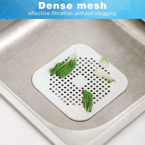 YONO Siliconen Gootsteen Zeef - Afvoerzeef 14cm - Badkamer - Douche - Keuken - Wit