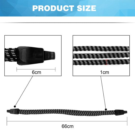 YONO Snelbinders Fiets met Haak - Universeel - Bagagebinder - Spinbinder - Spanelastiek - 2 Stuks