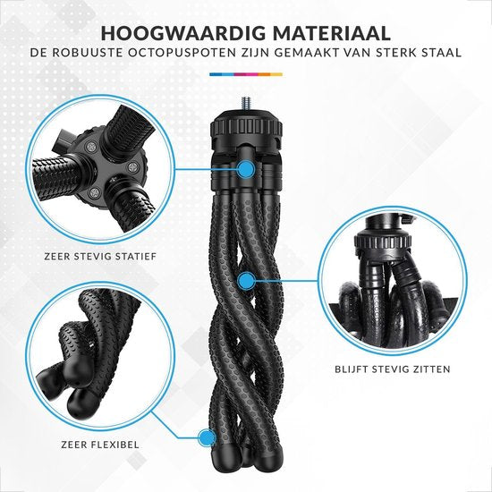 YONO Tripod Smartphone Statief met Afstandsbediening - Driepoot Standaard geschikt voor GoPro en Camera - Universeel - Flexibel