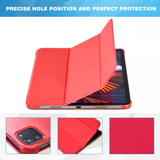 YONO Hoes geschikt voor iPad Air 2024 - 11 Inch - iPad Pro 2022 - 2021 - Case Cover - Tablet Hoesje - Rood