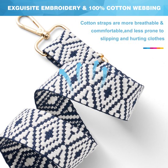 YONO Tassenriem Schouderriem - Schouderband voor Tas - Verstelbaar - Bag Strap Crossbody - Donkerblauw