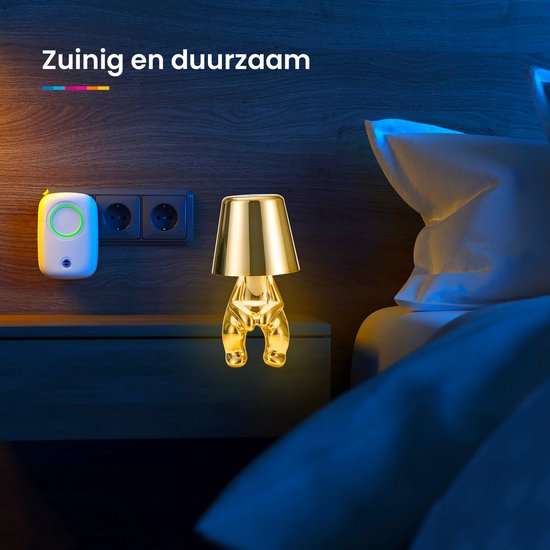 YONO Decoratieve Tafellamp Oplaadbaar - Nachtlampje Slaapkamer - Bureaulamp Woonkamer - Woondecoratie Beelden en Figuren - Waar - Goud
