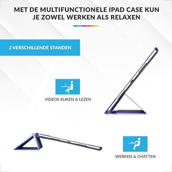 YONO Hoes geschikt voor iPad 9 10.2 inch - 9e Generatie - 8e - 7e - 2021 - 2020 - 2019 - Case Cover - Tablet Hoesje - Lila