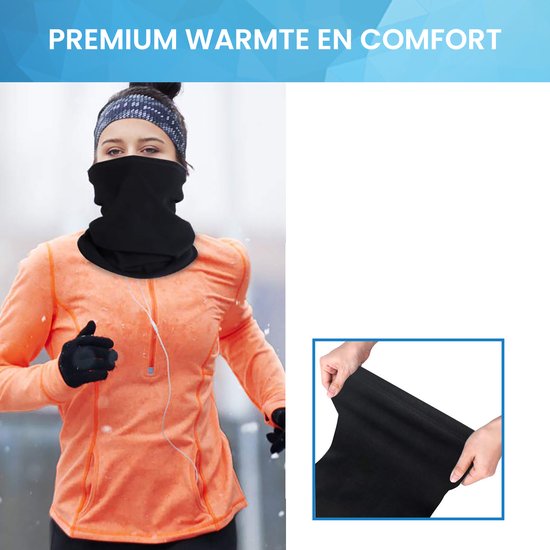 YONO Nekwarmer - Colsjaal Fleece - Heren en Dames - One Size - Zwart