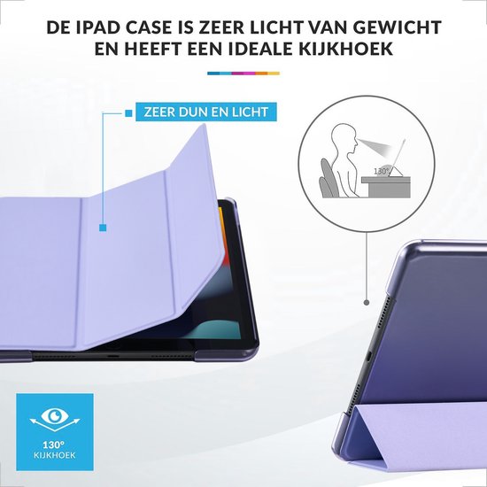 YONO Hoes geschikt voor iPad 9 10.2 inch - 9e Generatie - 8e - 7e - 2021 - 2020 - 2019 - Case Cover - Tablet Hoesje - Lila