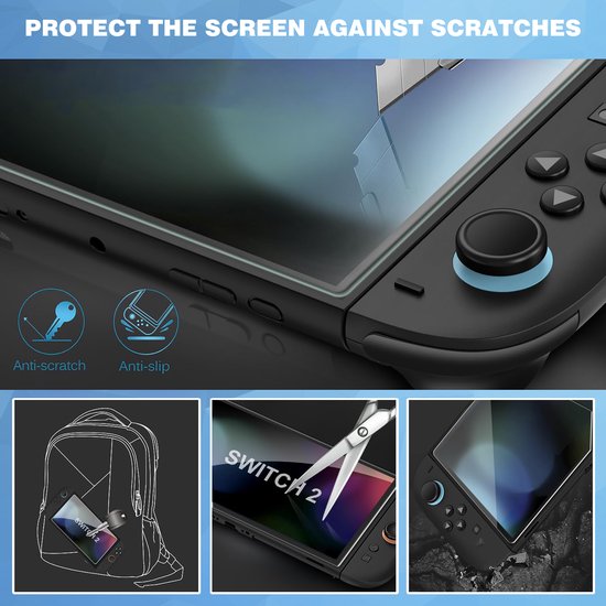 YONO Screen Protector Set geschikt voor Nintendo Switch 2 - Gehard Glas - Bescherming Accessoires - 2 stuks