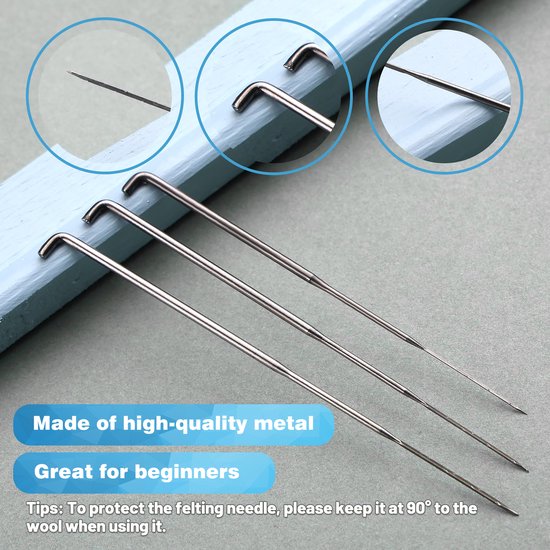 YONO Naaldvilten Pakket - Vilt Naalden - Needle Felting Starterset voor Viltwol - 24 Delig