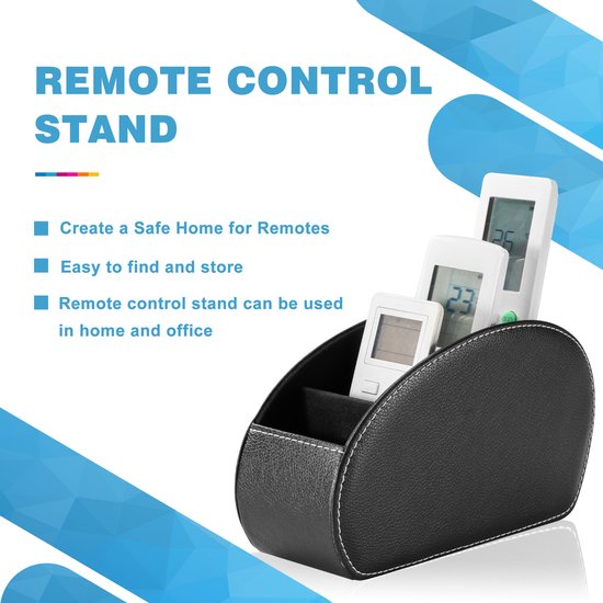 YONO Afstandsbediening Houder - Afstandsbediening Organiser - Kunstleer - Universeel - Zwart