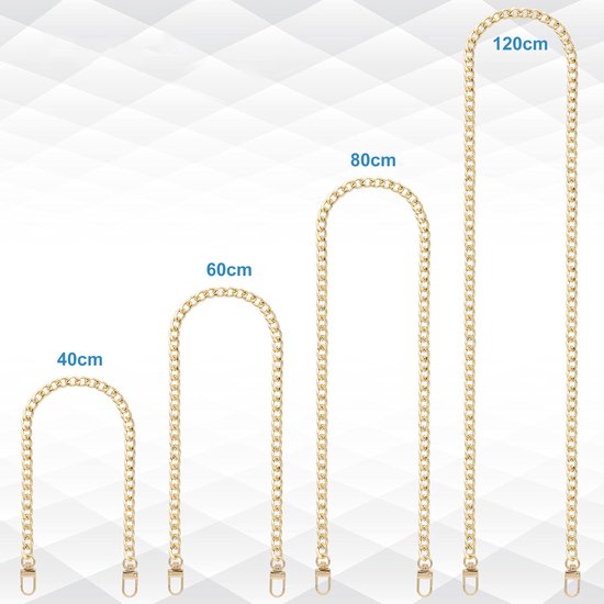 Set de 4 chaînes pour sac à Riem YONO - Bandoulière - Bandoulière pour sac - Chaîne à maillons - Couleur or
