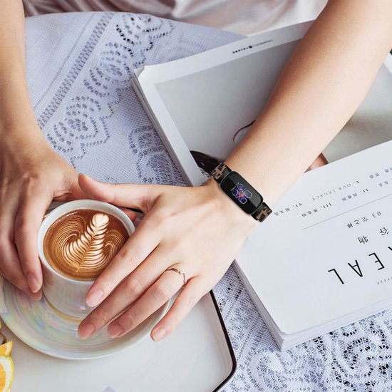 YONO Nylon Stretch Bandje geschikt voor Fitbit Inspire 3 - Leopard
