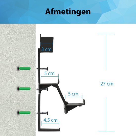 YONO Headset en Controller Houder met Muurbevestiging - Wall Mount Accessoires geschikt voor PS5/PS4/Xbox/Switch - Koptelefoon Muurbeugel - Zwart