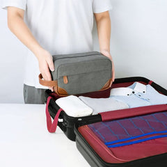 YONO Toilettas Heren - Travel Organizer Etui - Oxford Stof - Lichtgrijs
