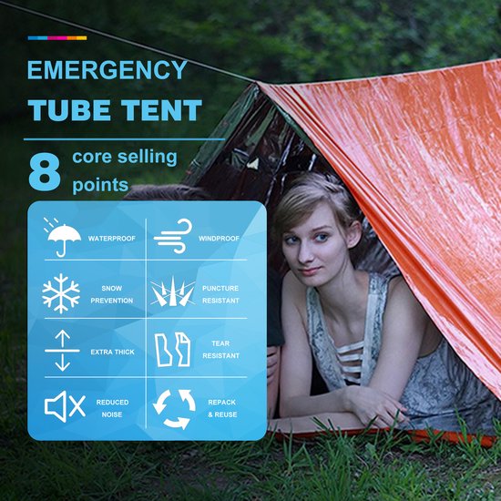 YONO Noodtent - Survival Tent - Outdoor Accessoires Noodpakket - Oranje