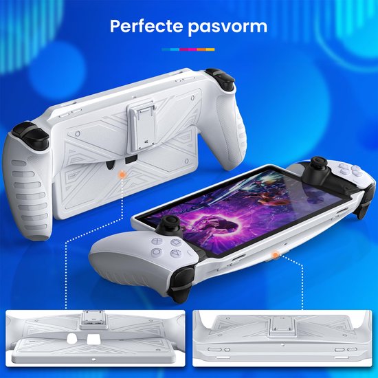 YONO Hoes geschikt voor Playstation Portal PS5 – Case Beschermhoes Accessoires met Ergonomische Hand Grip en Standaard – Wit