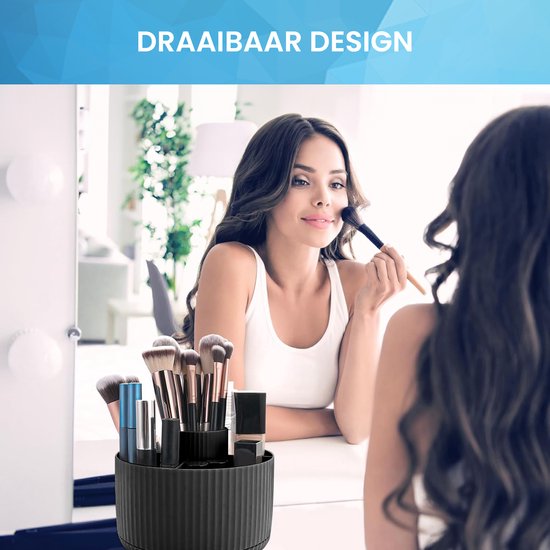 YONO Make Up Organizer - 360º Draaibaar M - Skincare Organizer - Parfum Houder - Zwart