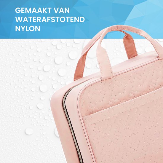 YONO Toilettas Dames XL - Travel Organizer met Haak - Make Up / Cosmetica / Beauty Tas - Lichtroze