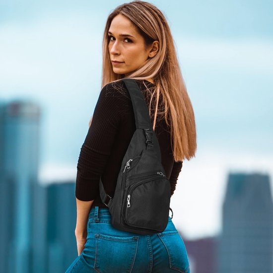 YONO Sling Bag - Crossbody Tas - Heren en Dames - Schoudertas - Borsttas - Zwart