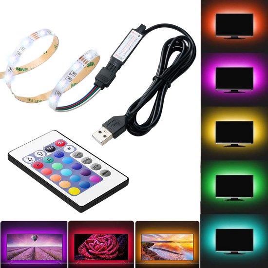 YONO Led Strip met Afstandsbediening - Usb A - RGB Verlichting - TV - 3 Meter