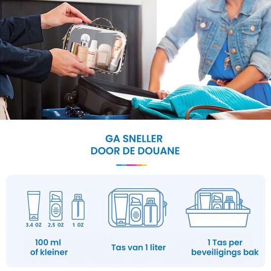 YONO Reis Toilettas Set voor Toiletartikelen – Transparante Travel Organizer Bag 2-Pack - Luipaard