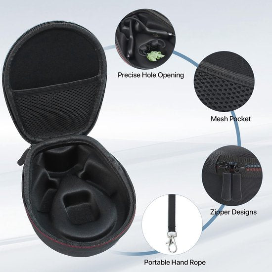 YONO Beschermhoes geschikt voor Shokz OpenRun - Pro - 2 - Mini - OpenMove - AfterShokz Aeropex - Trekz - Titanium - Air - Hard Case - Hoesje - Zwart