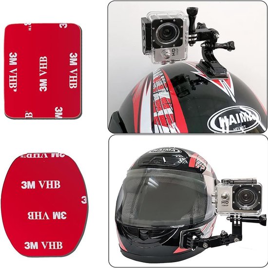 YONO Adhesive Stickers geschikt voor GoPro - Action Camera Mounts - Flat - Curved - Accessoires - 6 stuks