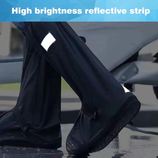 YONO Overschoenen Waterdicht met Ritssluiting - Regenschoenen Fiets - Schoenovertrekken Herbruikbaar - Schoenhoesjes - Maat 43-45