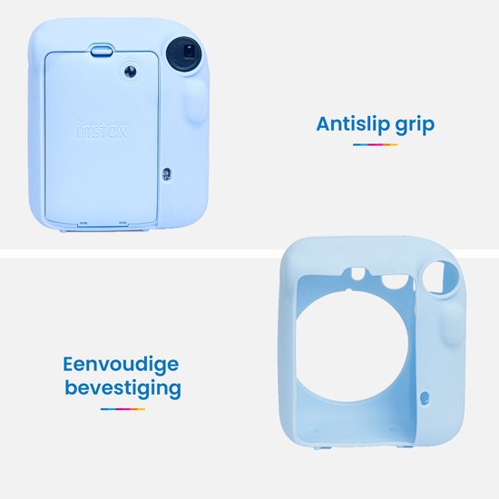 YONO Siliconen Hoesje geschikt voor Fujifilm Instax Mini 12 - Skin Case - Pastel Blauw