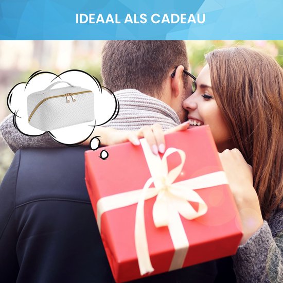 YONO Reis Make Up Tas - Toilettas Etui - Cosmetica Tas - Beauty Case Organizer - Large - Wit