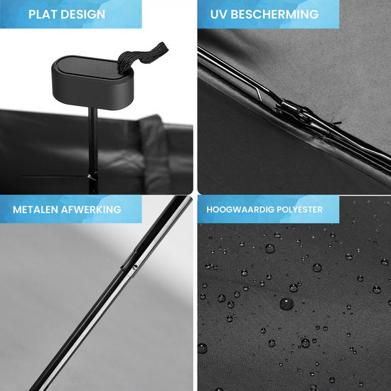 YONO Mini Paraplu Opvouwbaar - Kleine Zak Regenscherm - Zonneparaplu UV Bescherming - Zwart