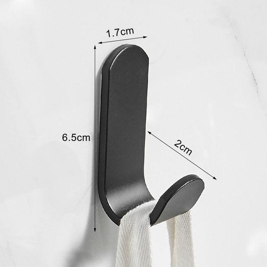 YONO Ophanghaken Zelfklevend Pro - Plakhaakjes - Ophanghaakjes - Haak voor Wand - Muur - Deur - 5 Stuks - Zwart