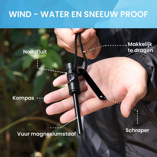 YONO Vuurstarter Magnesium Stick - Vuursteen Strijker - Firesteel - Set van 2